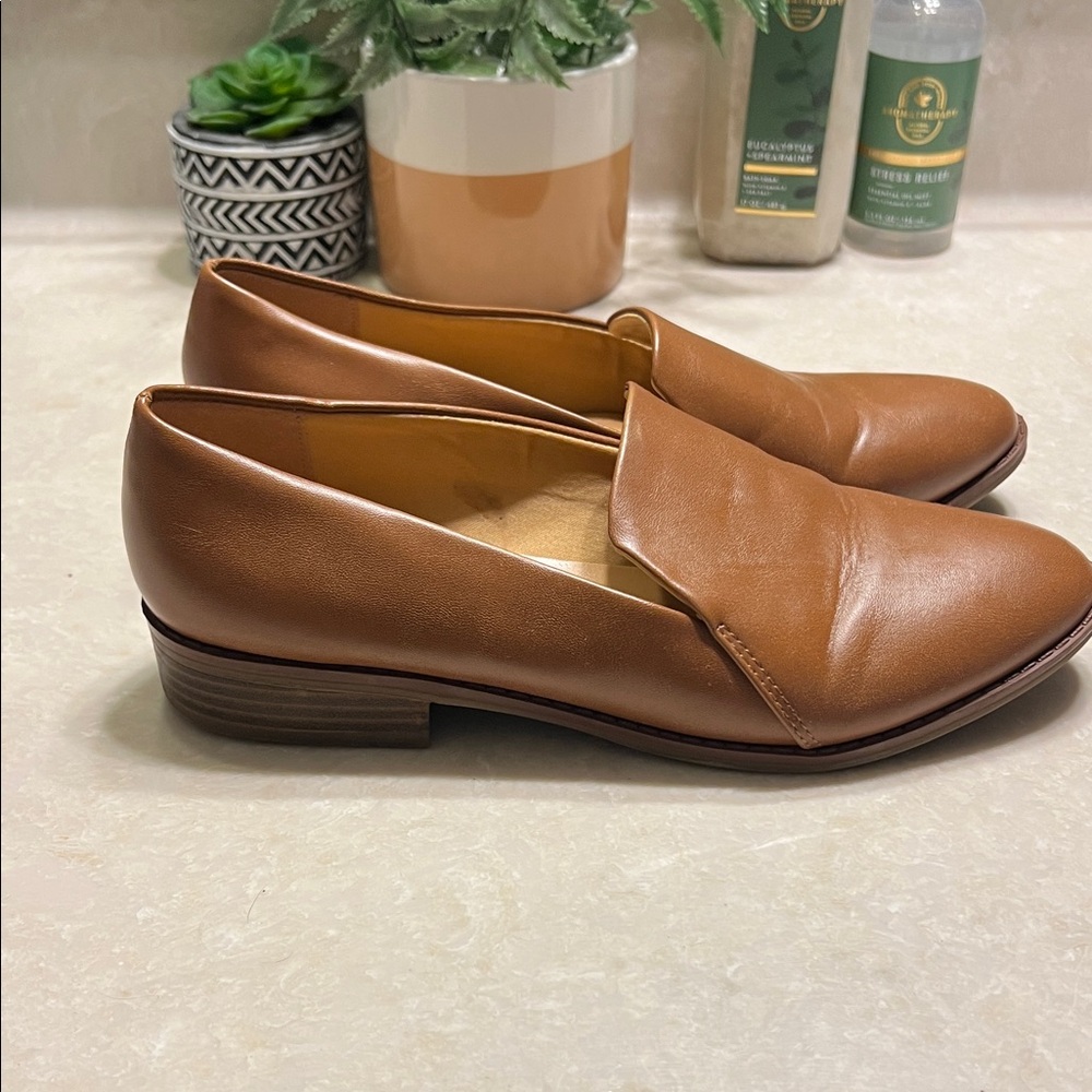 Indigo Tan Leather Loafers for Women